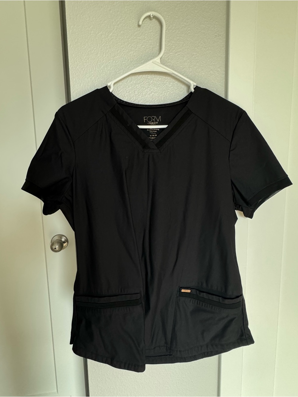 Cherokee Black V-Neck Short Sleeve Scrub Top